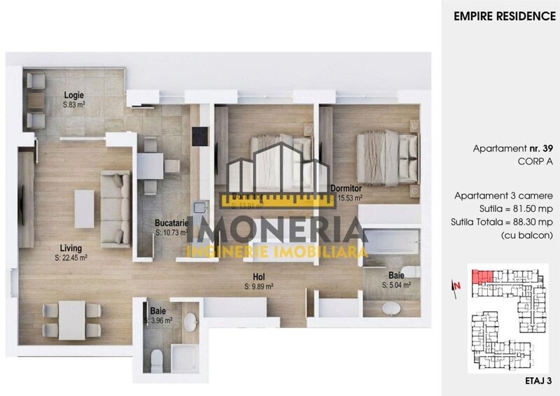 Empire Tornadei 2, 0% comision, 3 camere cu sistem fotovoltaic 6 kw